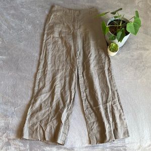 H&M beige linen flowy pants size 4
